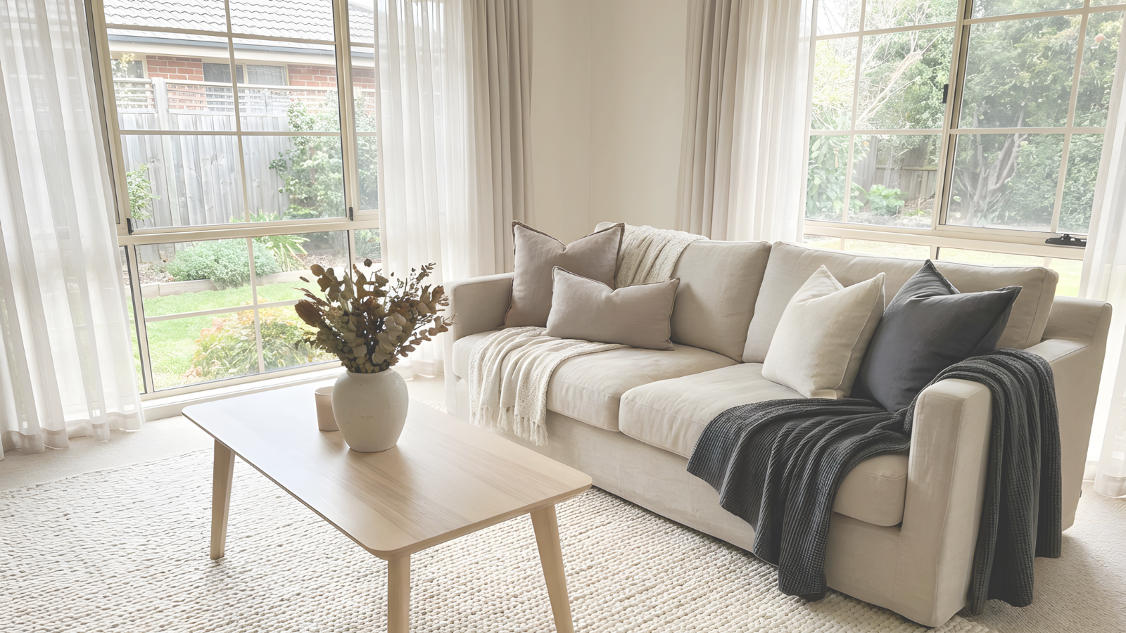 Tidy living room in a Sunshine Coast home